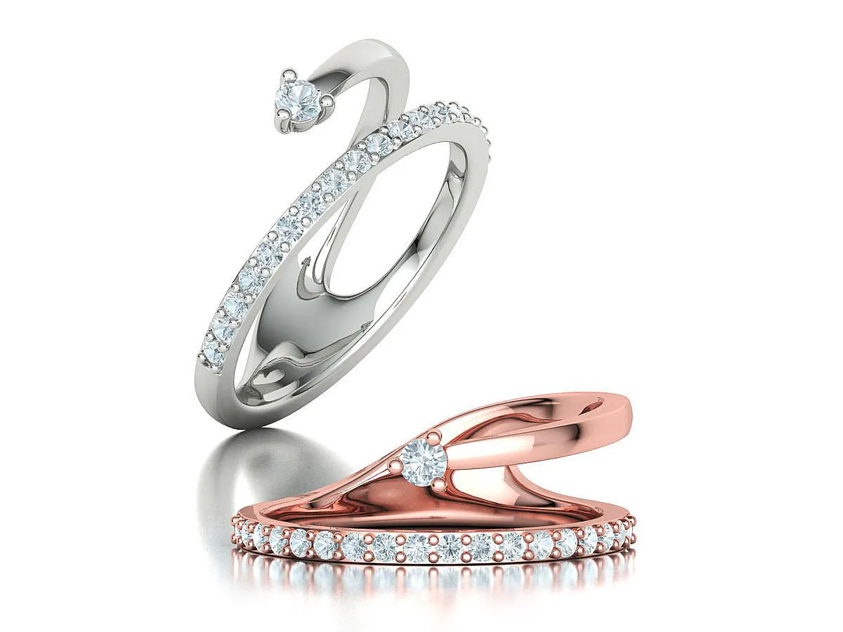 WR-020-Lucy Double Shank Ring-23 High-polished Lucy Double Shank Ring with a unique double shank design, symbolizing modern elegance and sophistication, perfect for any occasion.