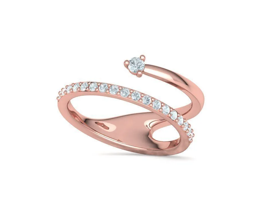 WR-020-Lucy Double Shank Ring-6 High-polished Lucy Double Shank Ring with a unique double shank design, symbolizing modern elegance and sophistication, perfect for any occasion.