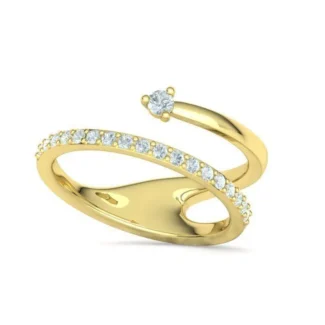 High-polished Lucy Double Shank Ring with a unique double shank design, symbolizing modern elegance and sophistication, perfect for any occasion.