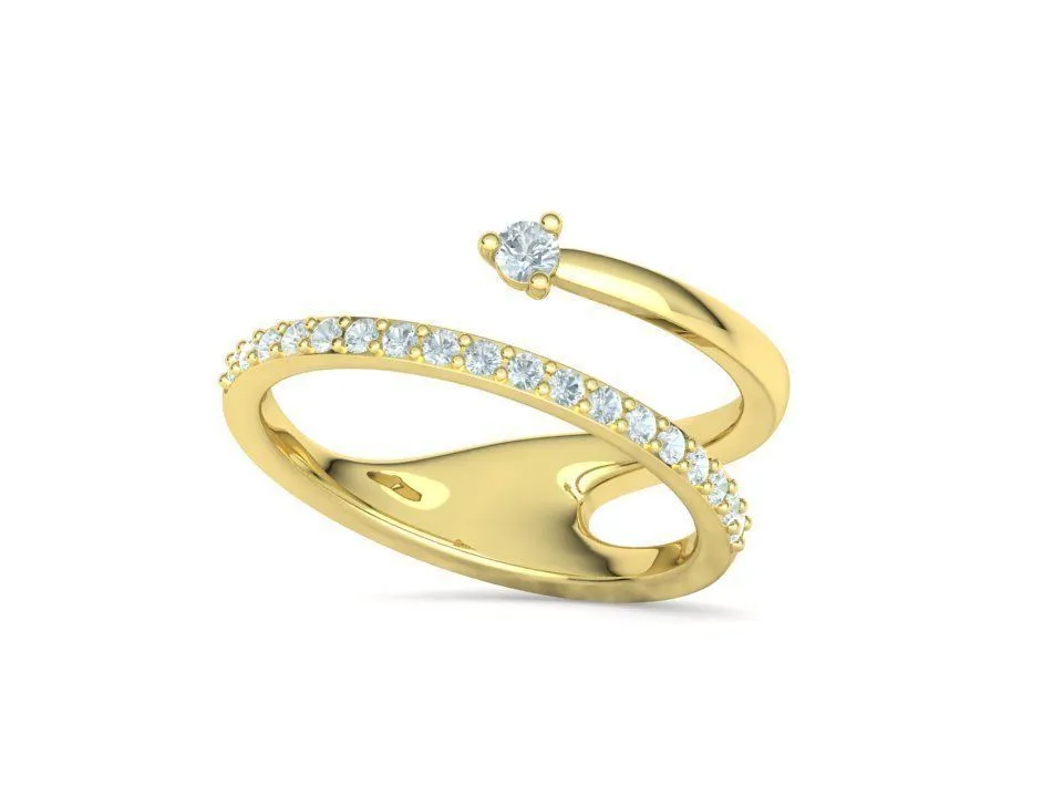 WR-020-Lucy Double Shank Ring-7 High-polished Lucy Double Shank Ring with a unique double shank design, symbolizing modern elegance and sophistication, perfect for any occasion.