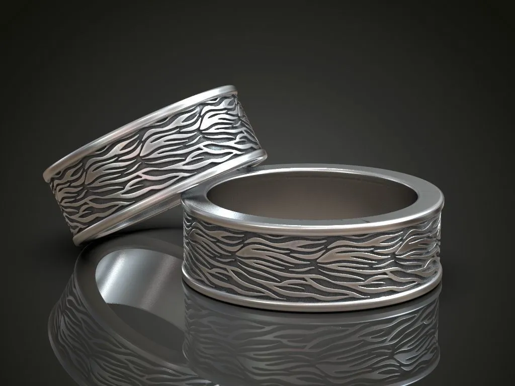 Wedding bands featuring detailed designs, symbolizing love and commitment, perfect for couples who embrace a bold style.