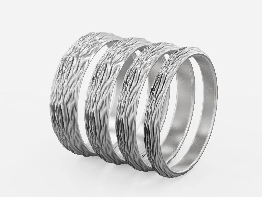 Wedding ring featuring a detailed textured water surface design, symbolizing the ever-changing yet enduring nature of love, perfect for couples.