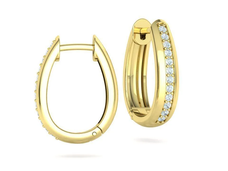 High-polished Camila hoop earrings adorned with diamonds, symbolizing luxury and sophistication, perfect for any occasion.