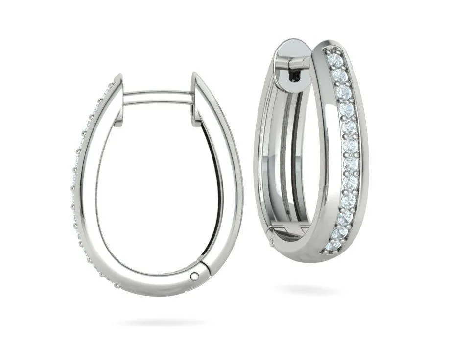 High-polished Camila hoop earrings adorned with diamonds, symbolizing luxury and sophistication, perfect for any occasion.