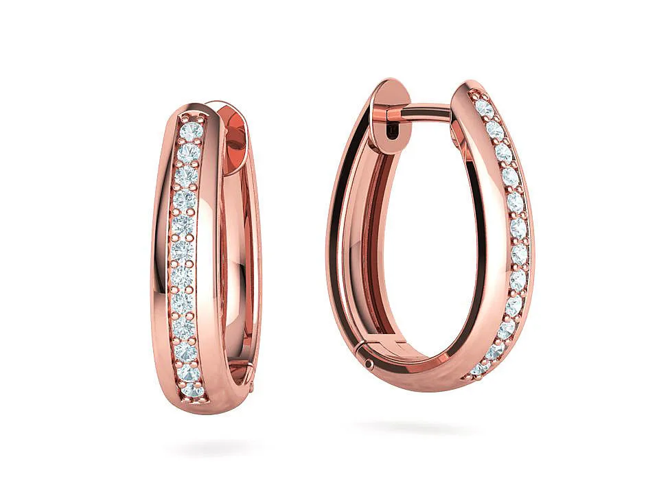 High-polished Camila hoop earrings adorned with diamonds, symbolizing luxury and sophistication, perfect for any occasion.