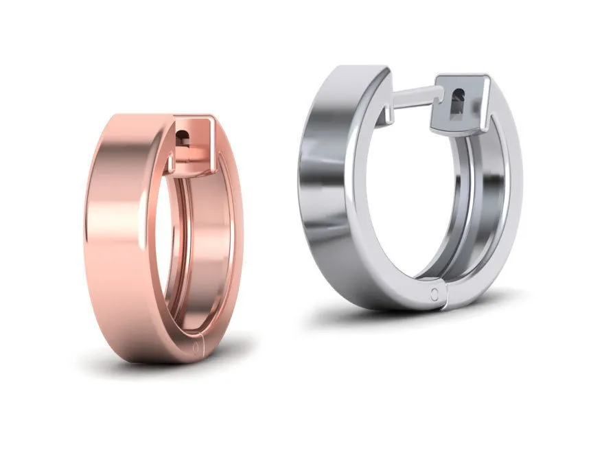 High-polished 15mm x 4mm delicate hoop earrings, symbolizing subtle luxury and sophistication, perfect for any occasion.