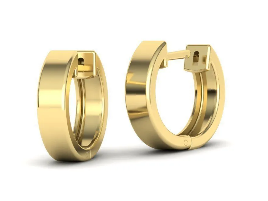 High-polished 15mm x 4mm delicate hoop earrings, symbolizing subtle luxury and sophistication, perfect for any occasion.