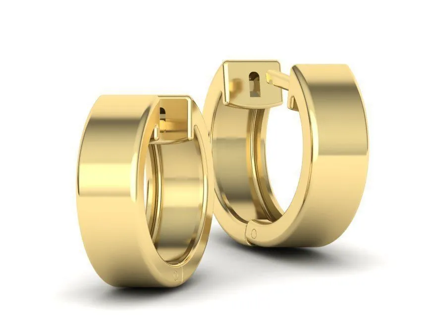 delicate-fine-hoop-earrings-15mm-5mm-wide-3d-print-model-3d-model-stl-3dm (9) High-polished 15mm x 5mm delicate hoop earrings, symbolizing subtle luxury and sophistication, perfect for any occasion.