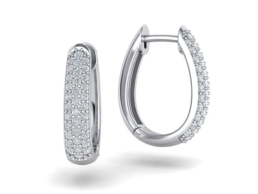 High-polished diamond hoop earrings, symbolizing luxury and sophistication, perfect for any occasion.