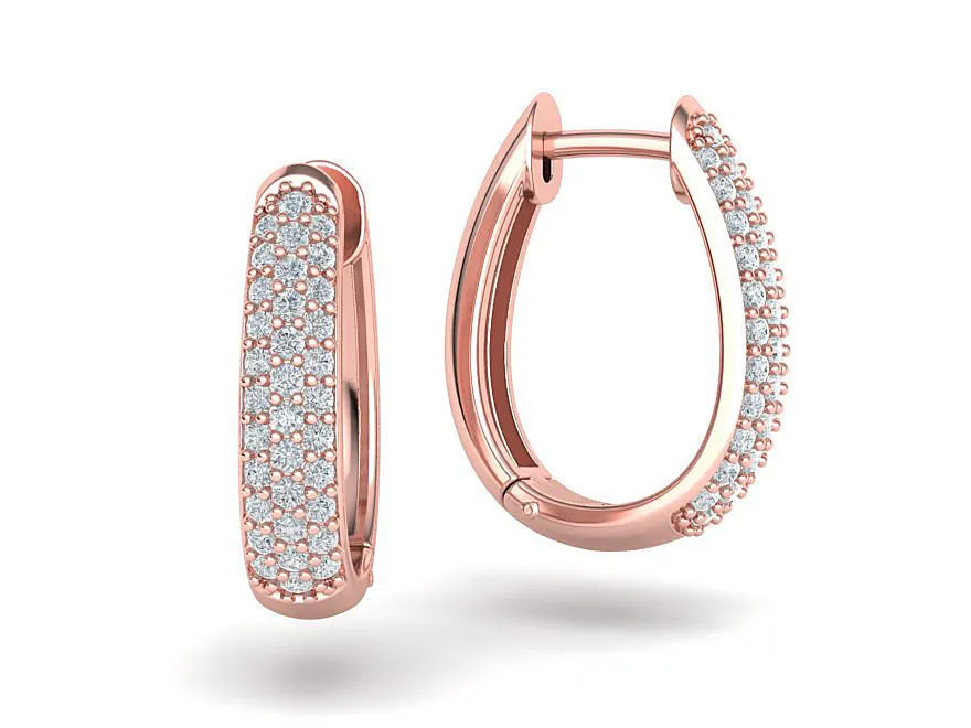 High-polished diamond hoop earrings, symbolizing luxury and sophistication, perfect for any occasion.