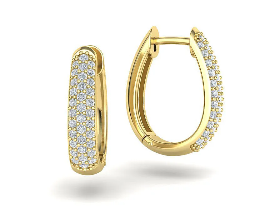 High-polished diamond hoop earrings, symbolizing luxury and sophistication, perfect for any occasion.