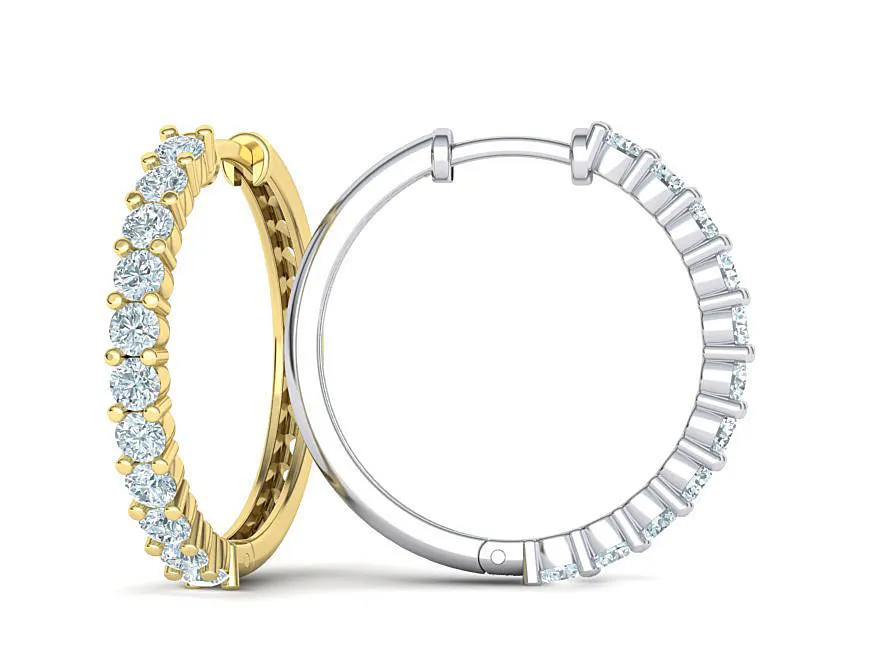 diamond-hoop-earrings-3dmodel-printable-3d-model-stl-3dm (5) High-polished diamond hoop earrings, symbolizing luxury and sophistication, perfect for any occasion.