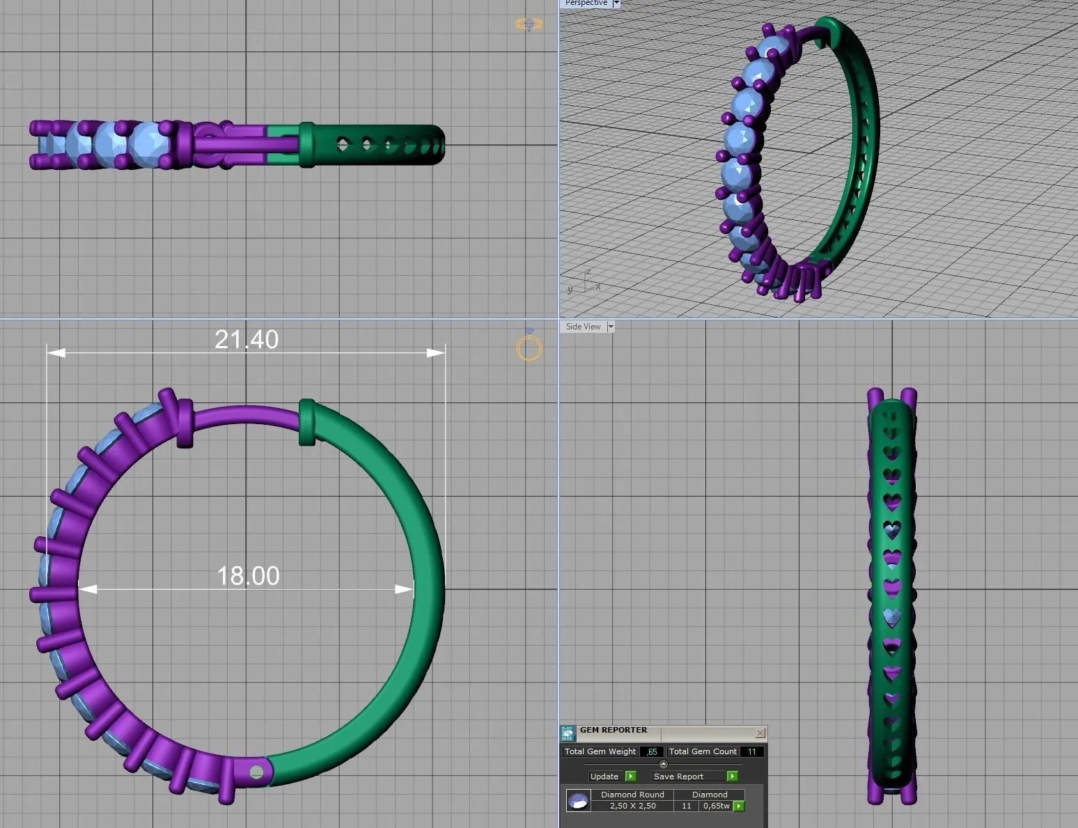 diamond-hoop-earrings-3dmodel-printable-3d-model-stl-3dm High-polished diamond hoop earrings, symbolizing luxury and sophistication, perfect for any occasion.