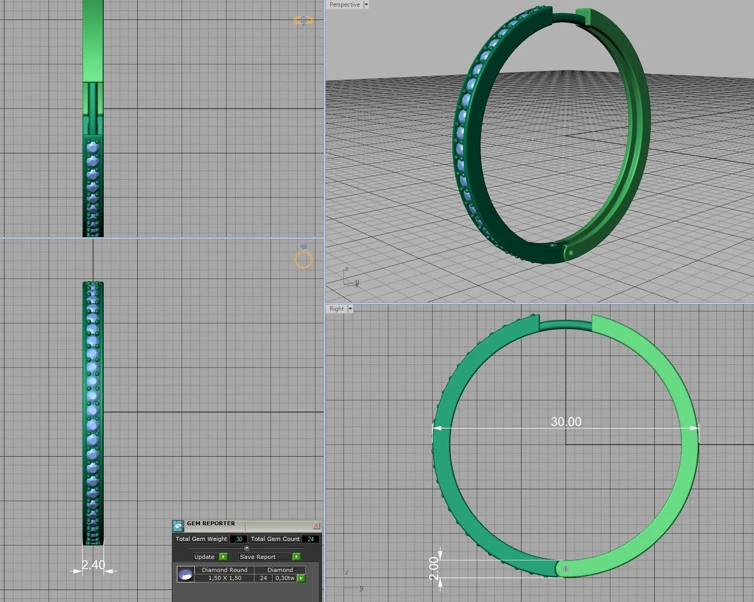 High-polished 30mm hoop earrings adorned with diamonds, symbolizing luxury and sophistication, perfect for any occasion.