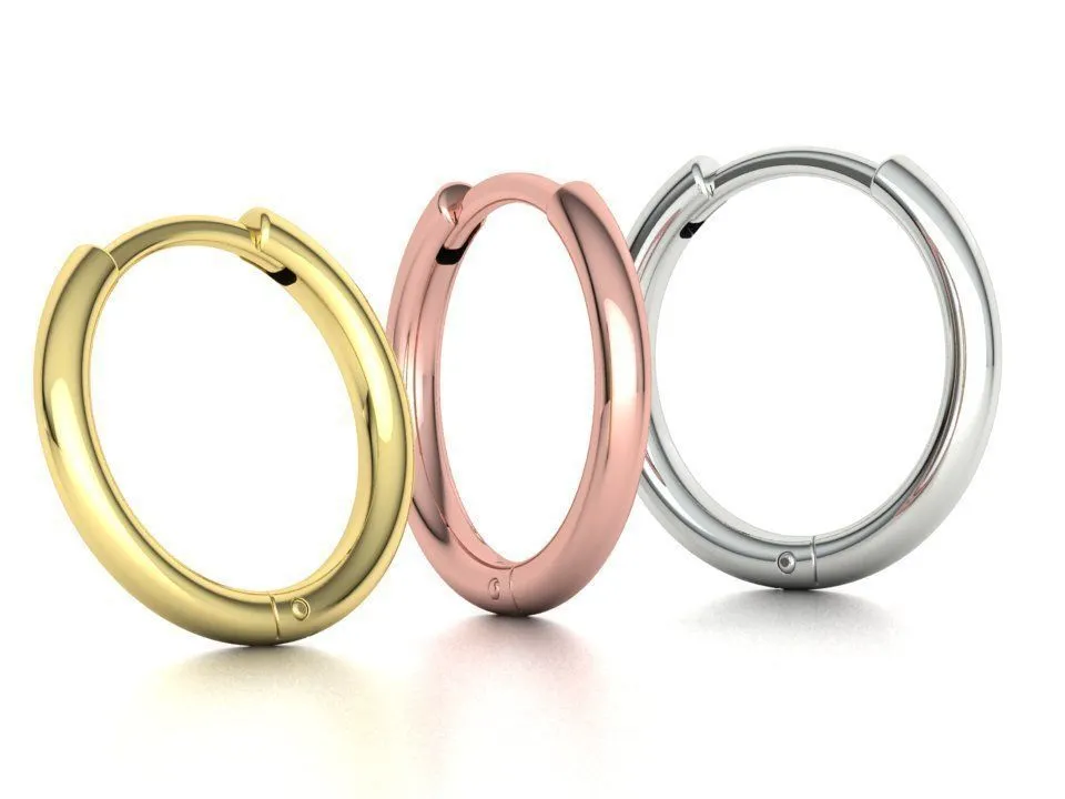 round-hoop-earrings-3dmodel-12mm-inner-diameter-3d-model-stl-3dm (6) High-polished 12mm round hoop earrings, symbolizing timeless elegance and sophistication, perfect for any occasion.