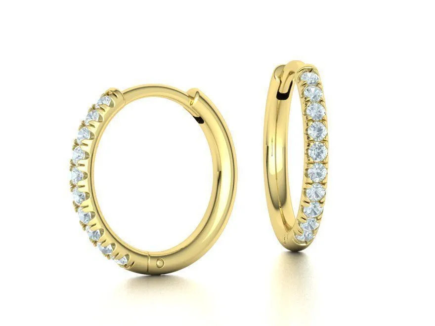 small-hoop-earrings-french-pave-setting-12mm-inner-size-3dmodel-3d-model-stl-3dm (16) High-polished 12mm hoop earrings adorned with pavé diamonds, symbolizing luxury and sophistication, perfect for any occasion.