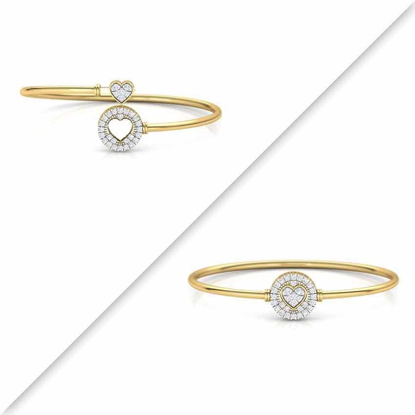 11 (10) Charming Heart Silver Bracelet featuring a delicate heart design with sparkling accents, crafted from recycled silver.