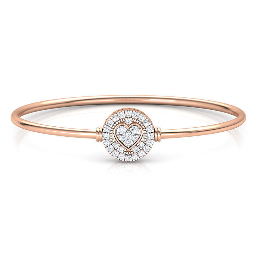 11 (14) Charming Heart Silver Bracelet featuring a delicate heart design with sparkling accents, crafted from recycled silver.