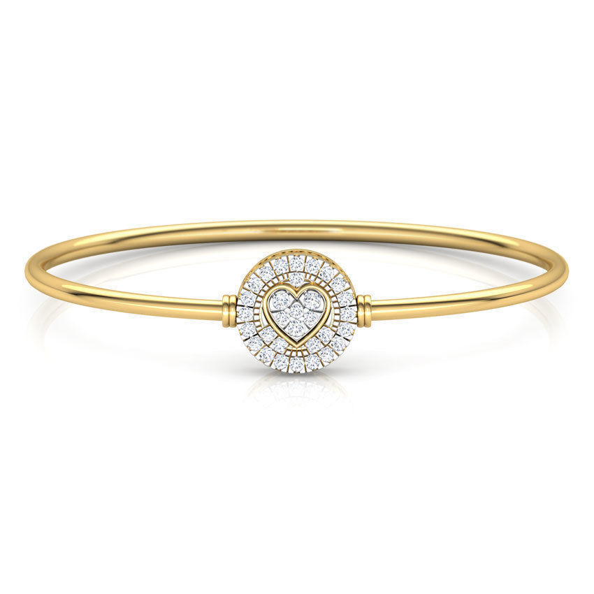 11 (16) Charming Heart Silver Bracelet featuring a delicate heart design with sparkling accents, crafted from recycled silver.