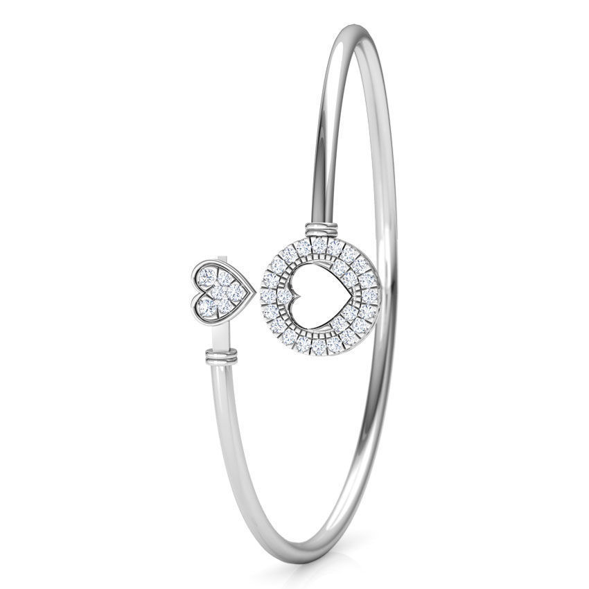 11 (6) Charming Heart Silver Bracelet featuring a delicate heart design with sparkling accents, crafted from recycled silver.