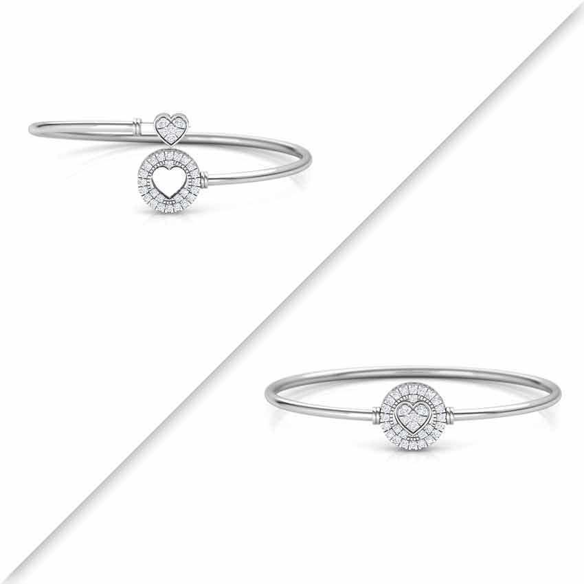 11 (9) Charming Heart Silver Bracelet featuring a delicate heart design with sparkling accents, crafted from recycled silver.