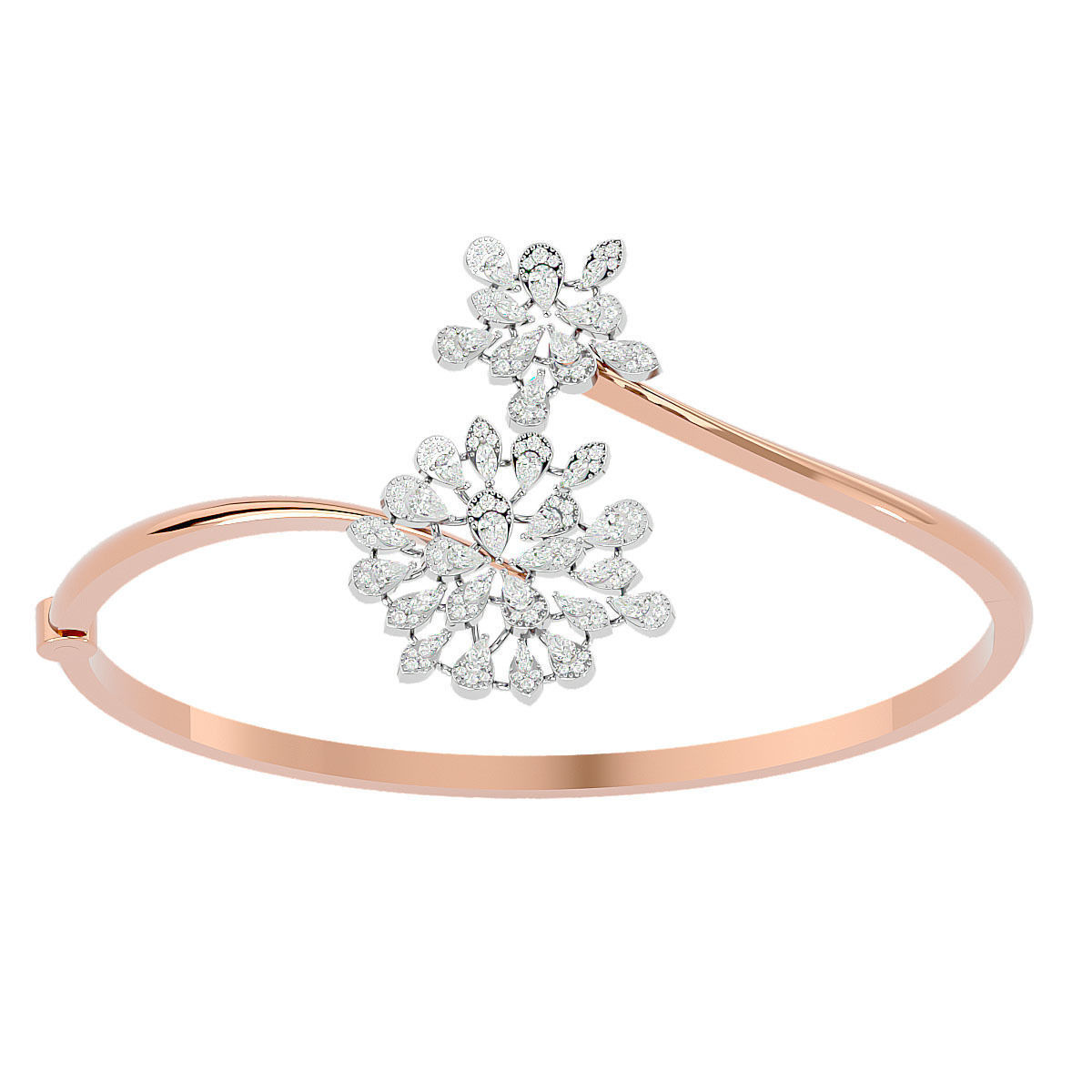 Sparkling Flora Silver Bracelet with high-polished recycled silver and delicate floral design.