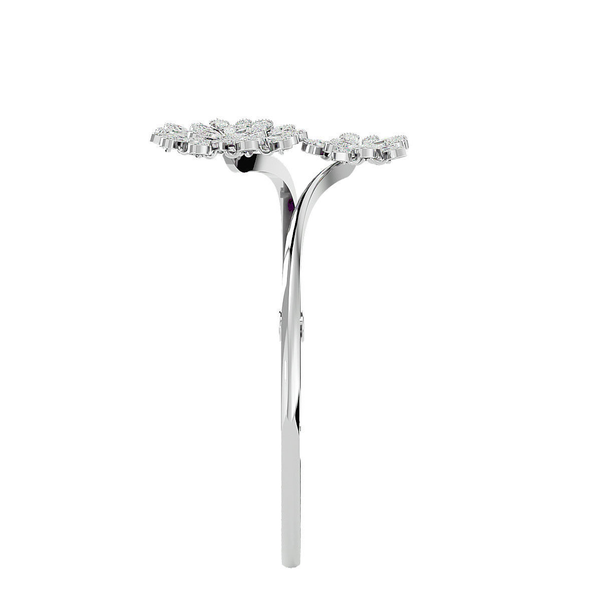 Sparkling Flora Silver Bracelet with high-polished recycled silver and delicate floral design.