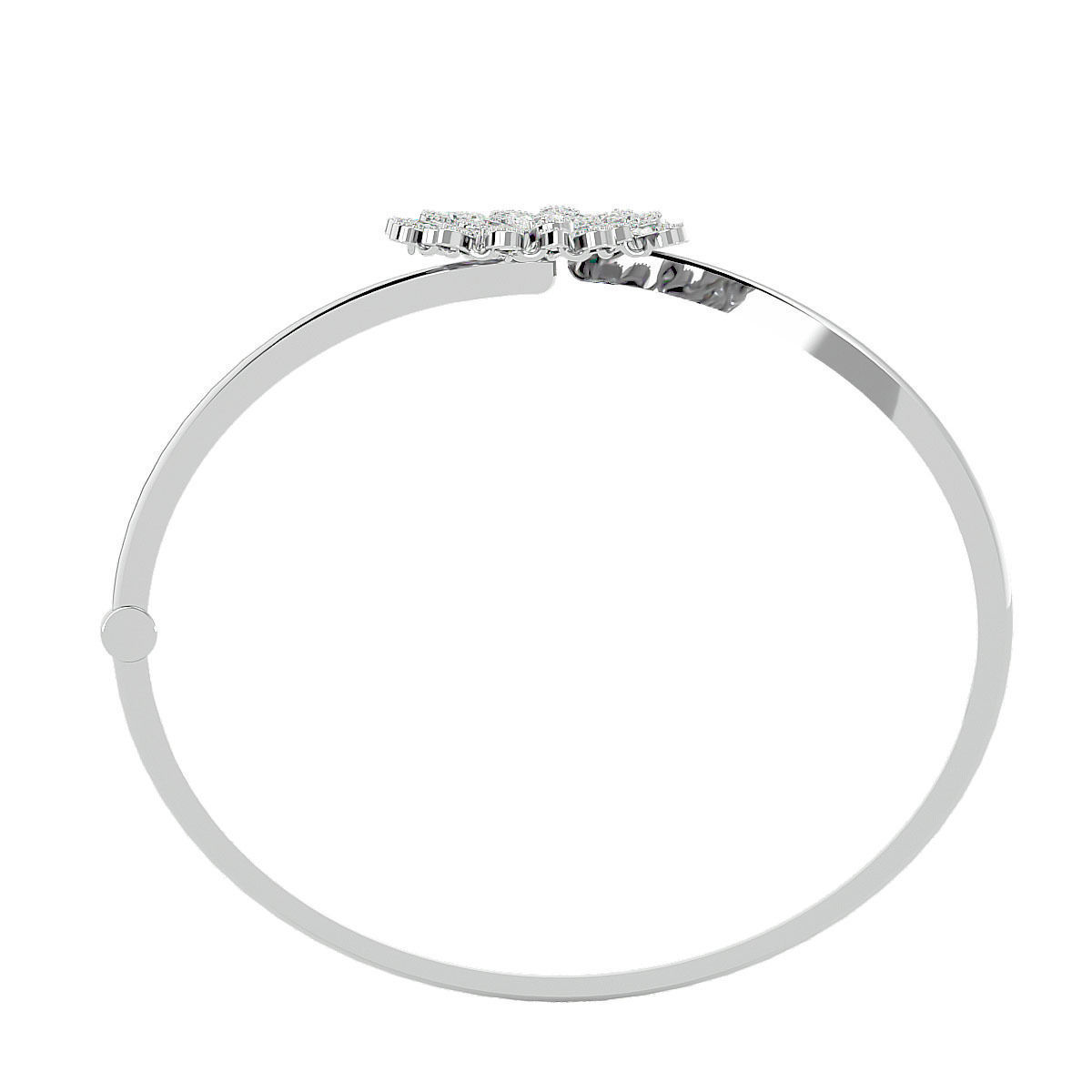 Sparkling Flora Silver Bracelet with high-polished recycled silver and delicate floral design.