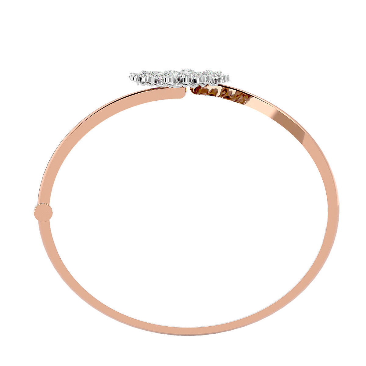 Sparkling Flora Silver Bracelet with high-polished recycled silver and delicate floral design.