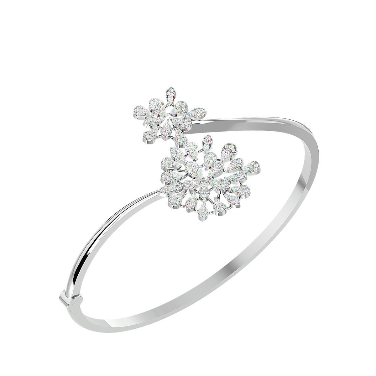 Sparkling Flora Silver Bracelet with high-polished recycled silver and delicate floral design.