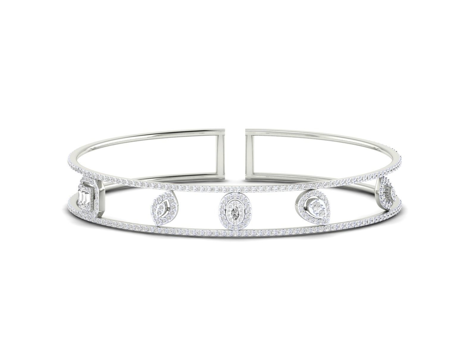 HFS-B003 (6) Elegant Sparkling Stone Bracelet with sleek design and dazzling stones