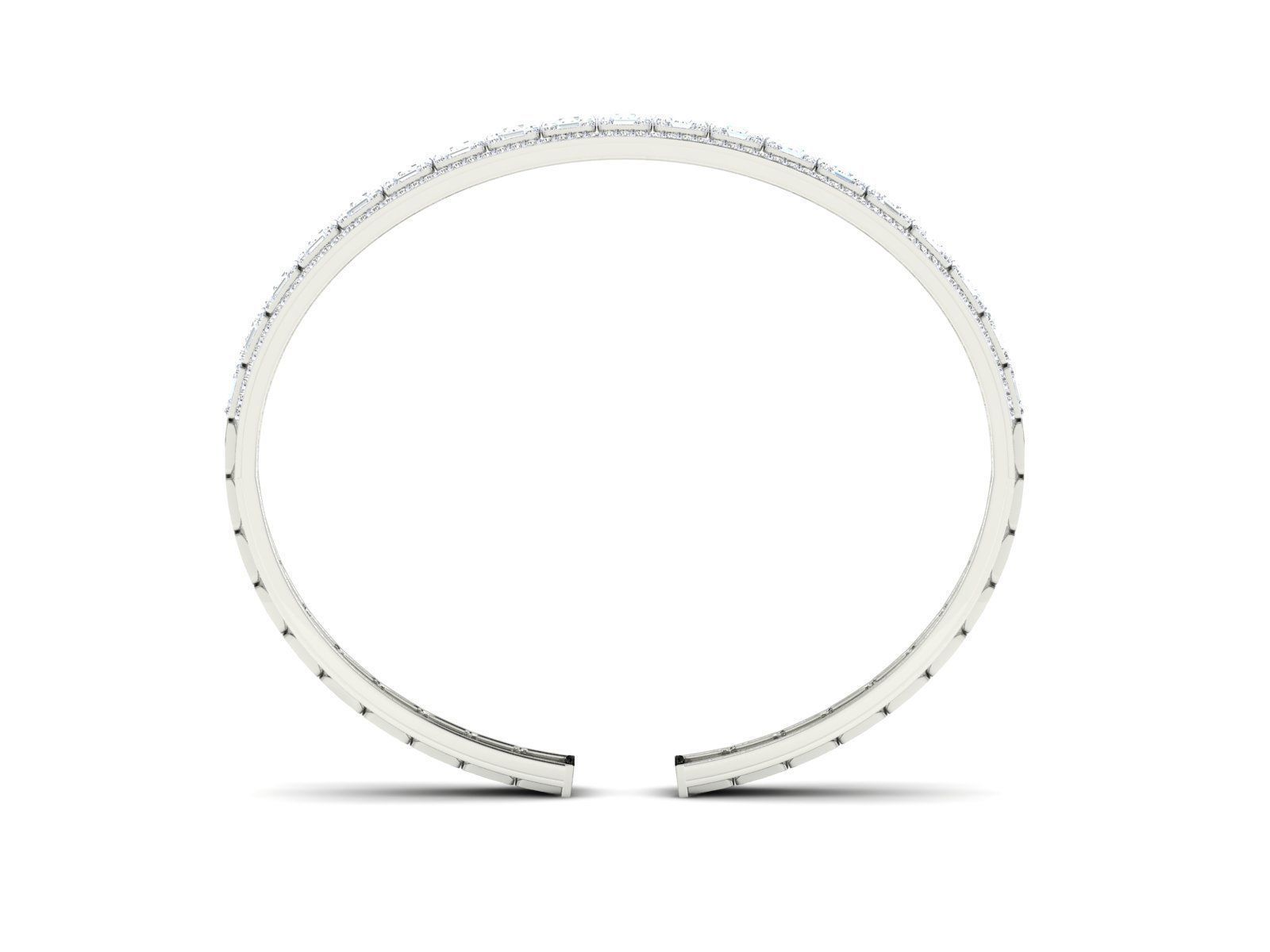 HFS-B004 (9) Sparkling Baguette Stone Bracelet with shimmering baguette-cut stones and sleek design