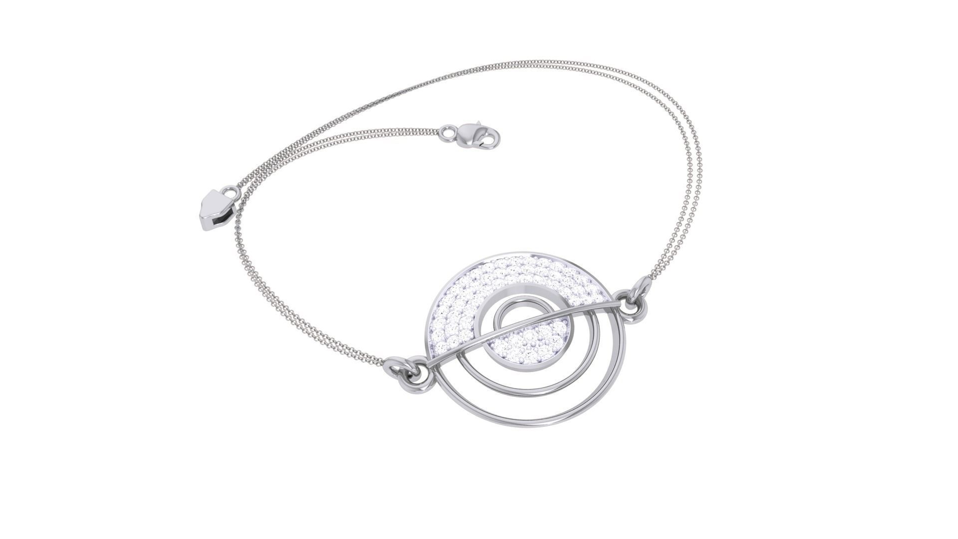 HFS-B005 (2) Elegant Circle Stone Bracelet with dazzling circular stones and adjustable fit