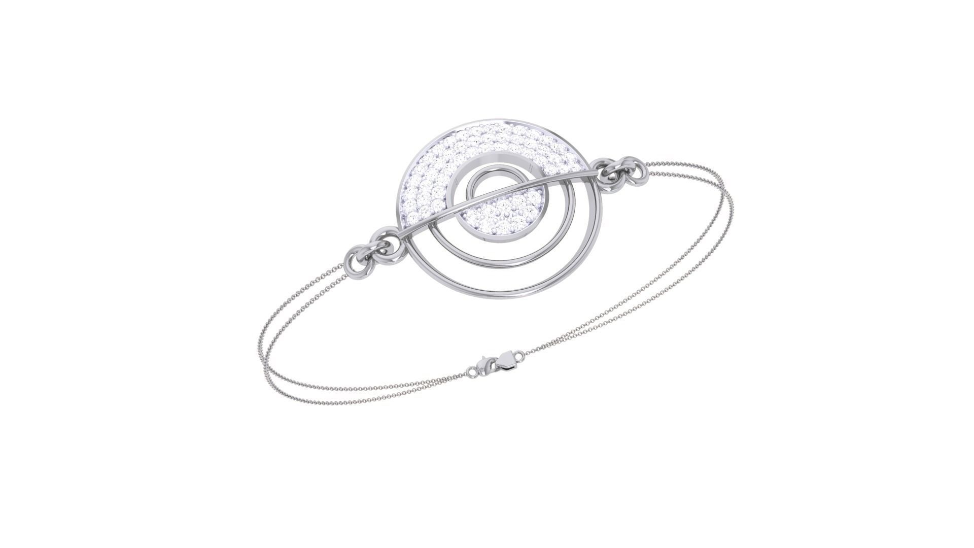 HFS-B005 (3) Elegant Circle Stone Bracelet with dazzling circular stones and adjustable fit