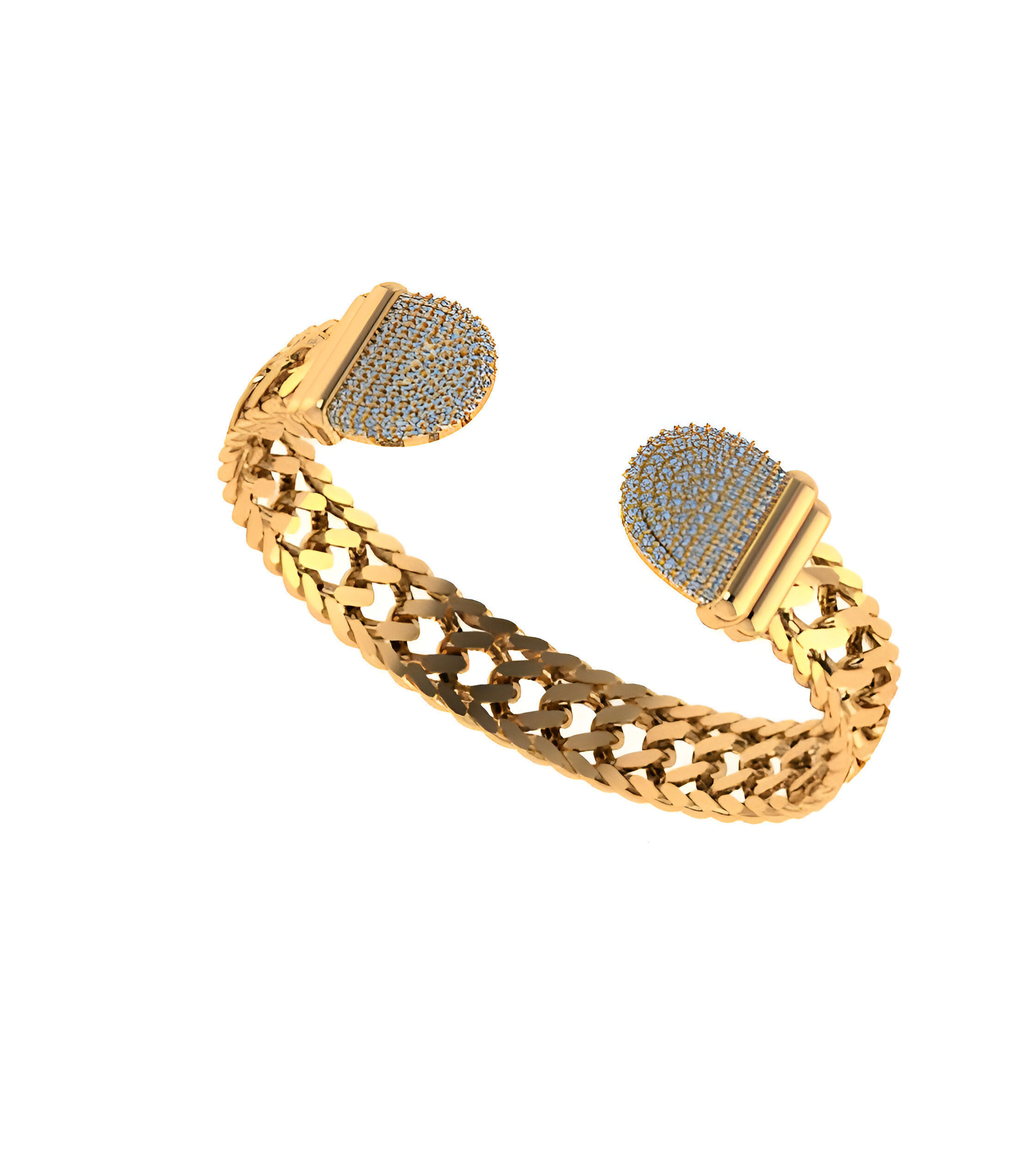 Braided Silver Endcap Bracelet with intricate silver braiding and stylish endcaps.