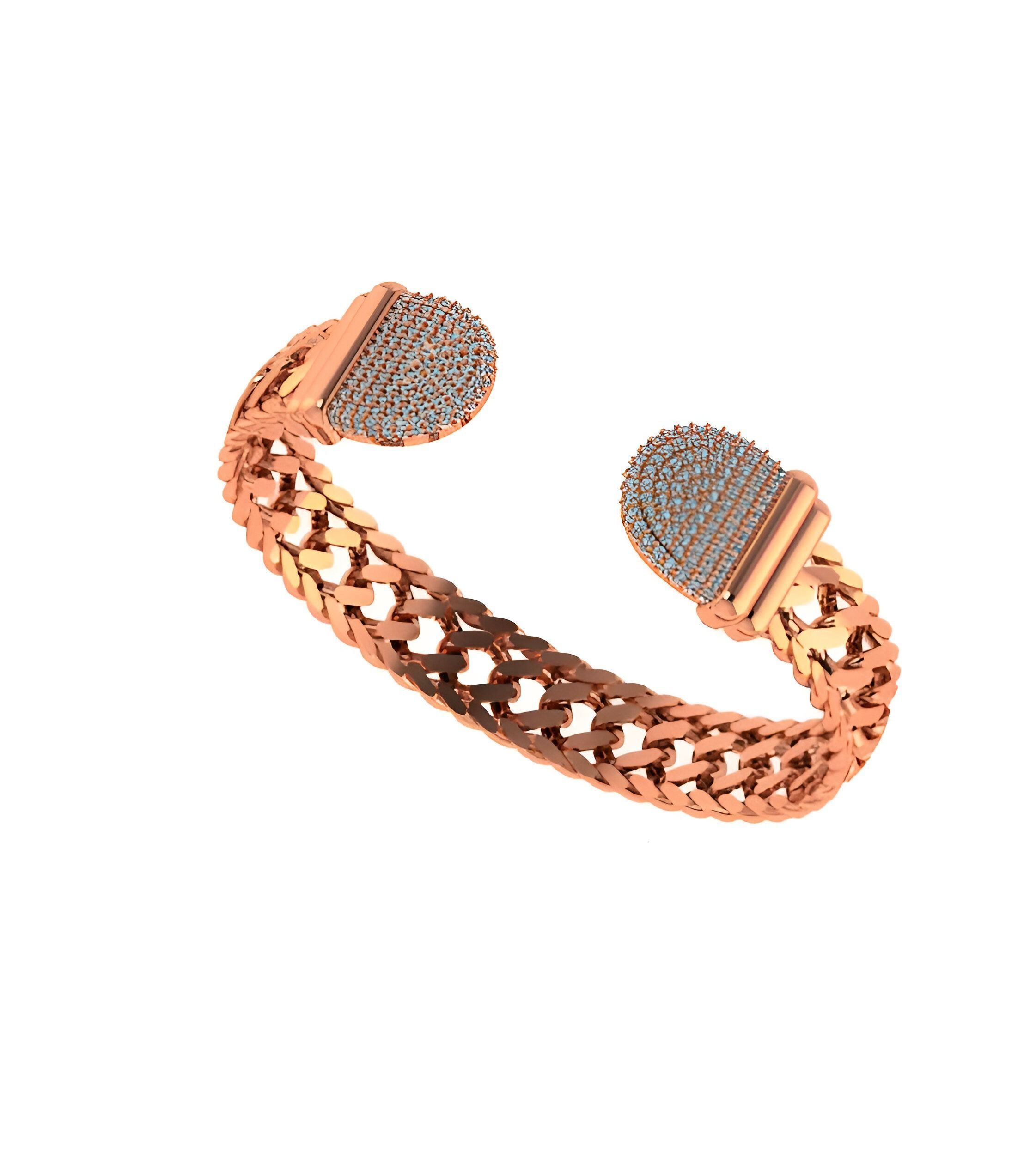 Braided Silver Endcap Bracelet with intricate silver braiding and stylish endcaps.