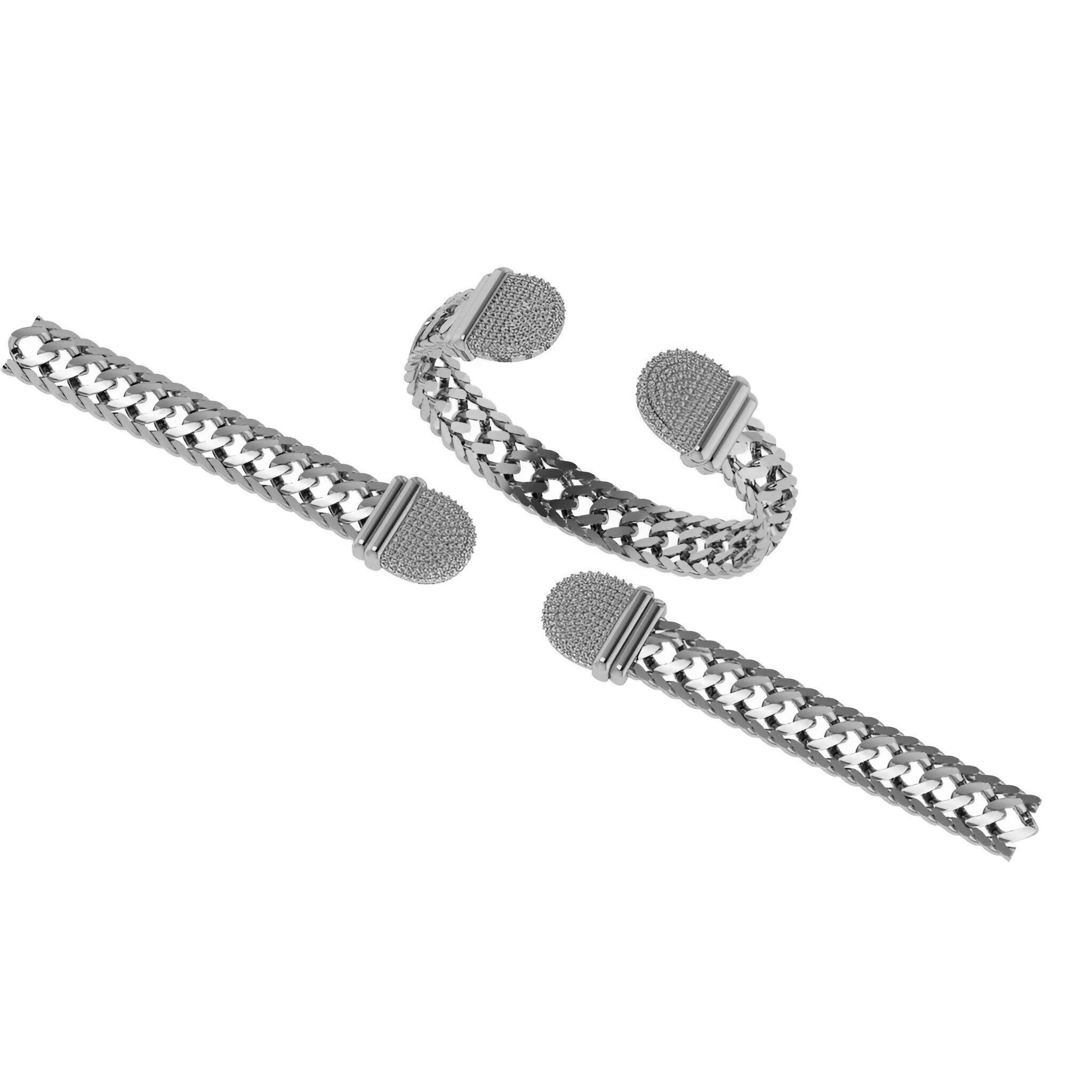Braided Silver Endcap Bracelet with intricate silver braiding and stylish endcaps.