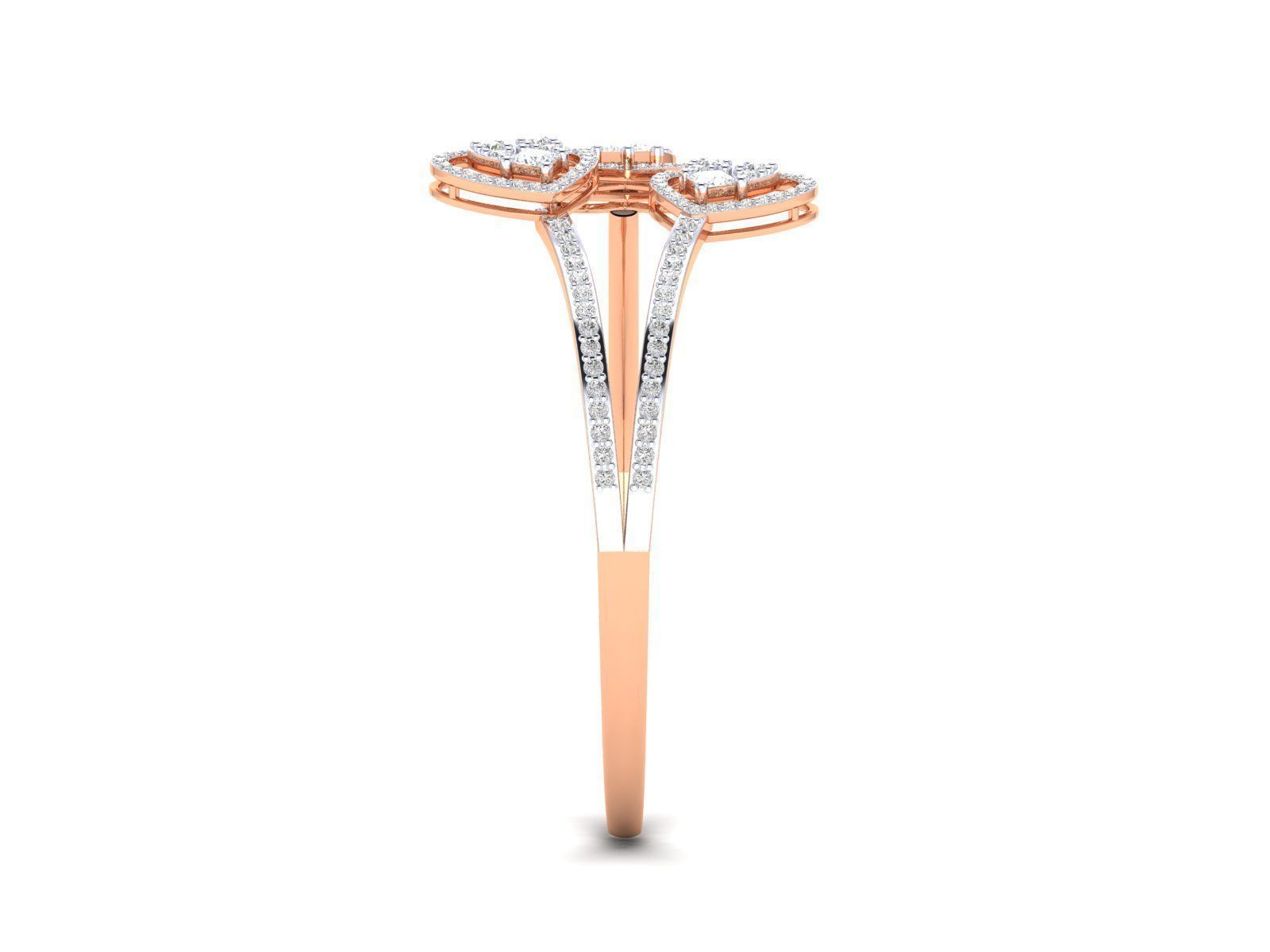 Sterling silver bracelet with three heart-shaped charms adorned with sparkling stones.