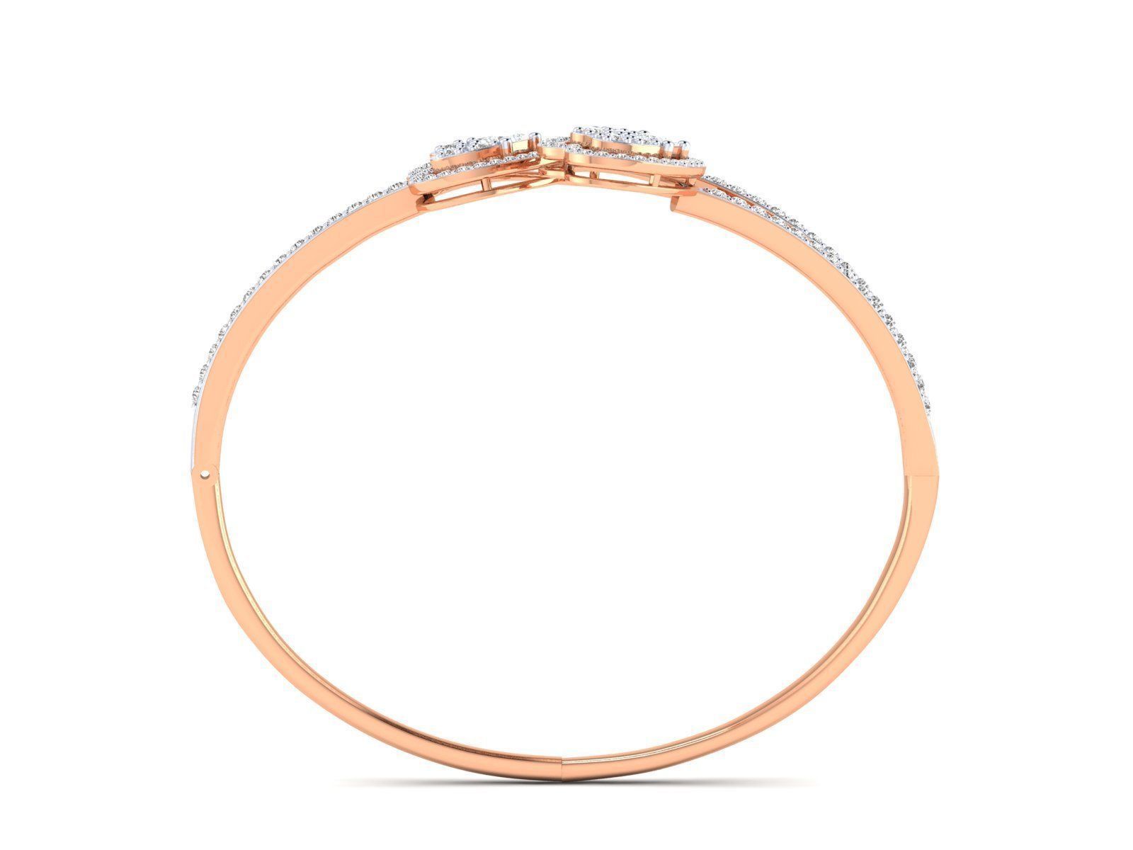 Sterling silver bracelet with three heart-shaped charms adorned with sparkling stones.