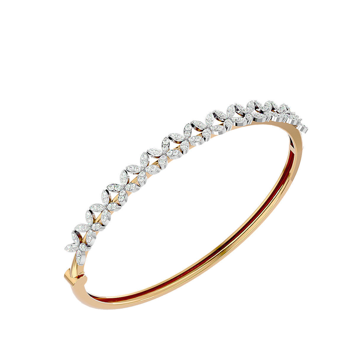 Elegant Radiant Blossom Bracelet with high-polished recycled silver and intricate floral design.