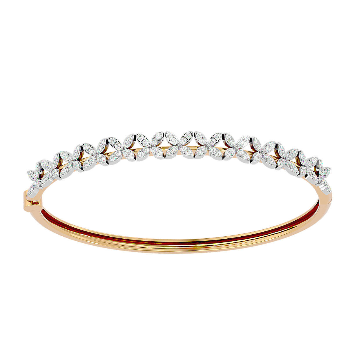 Elegant Radiant Blossom Bracelet with high-polished recycled silver and intricate floral design.