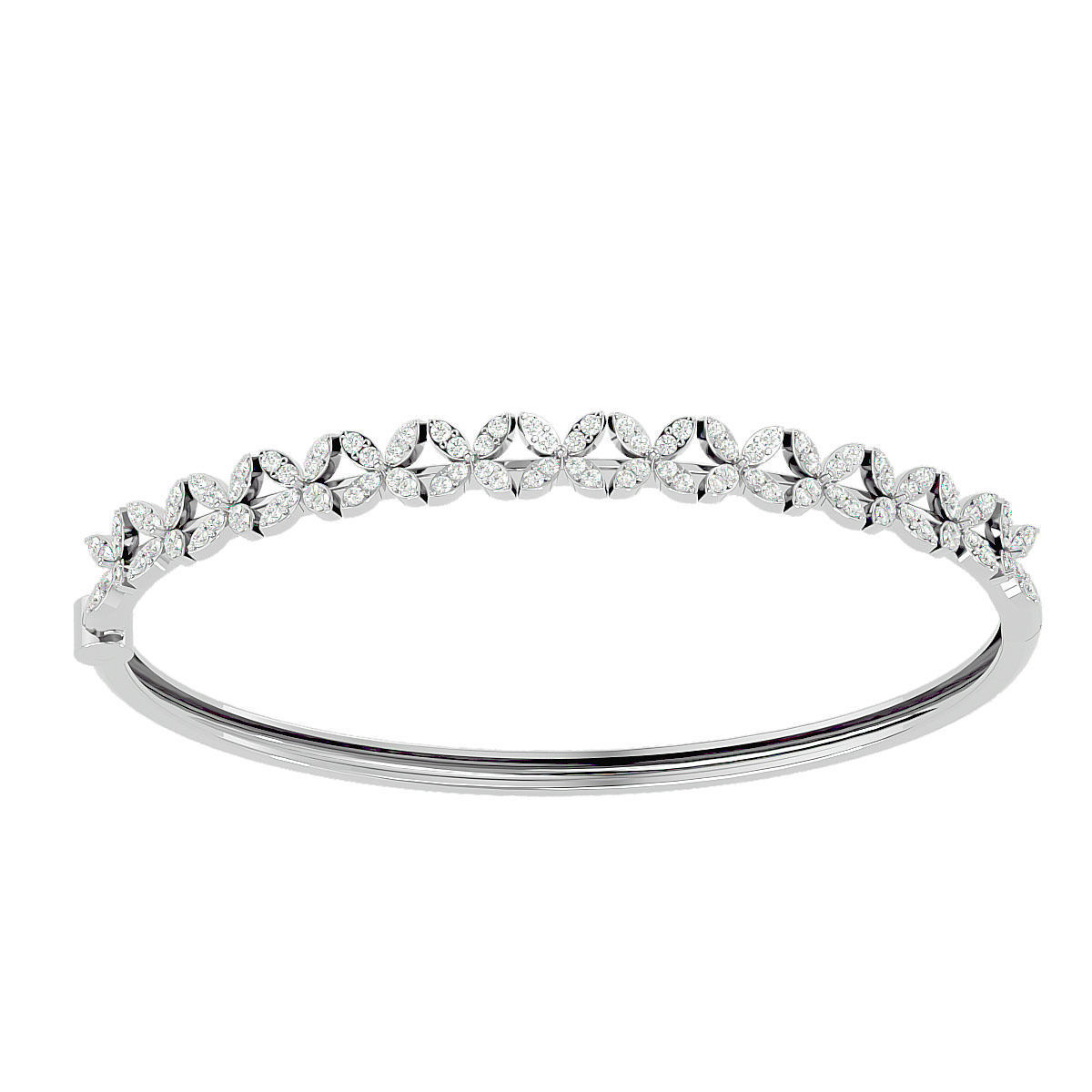Elegant Radiant Blossom Bracelet with high-polished recycled silver and intricate floral design.