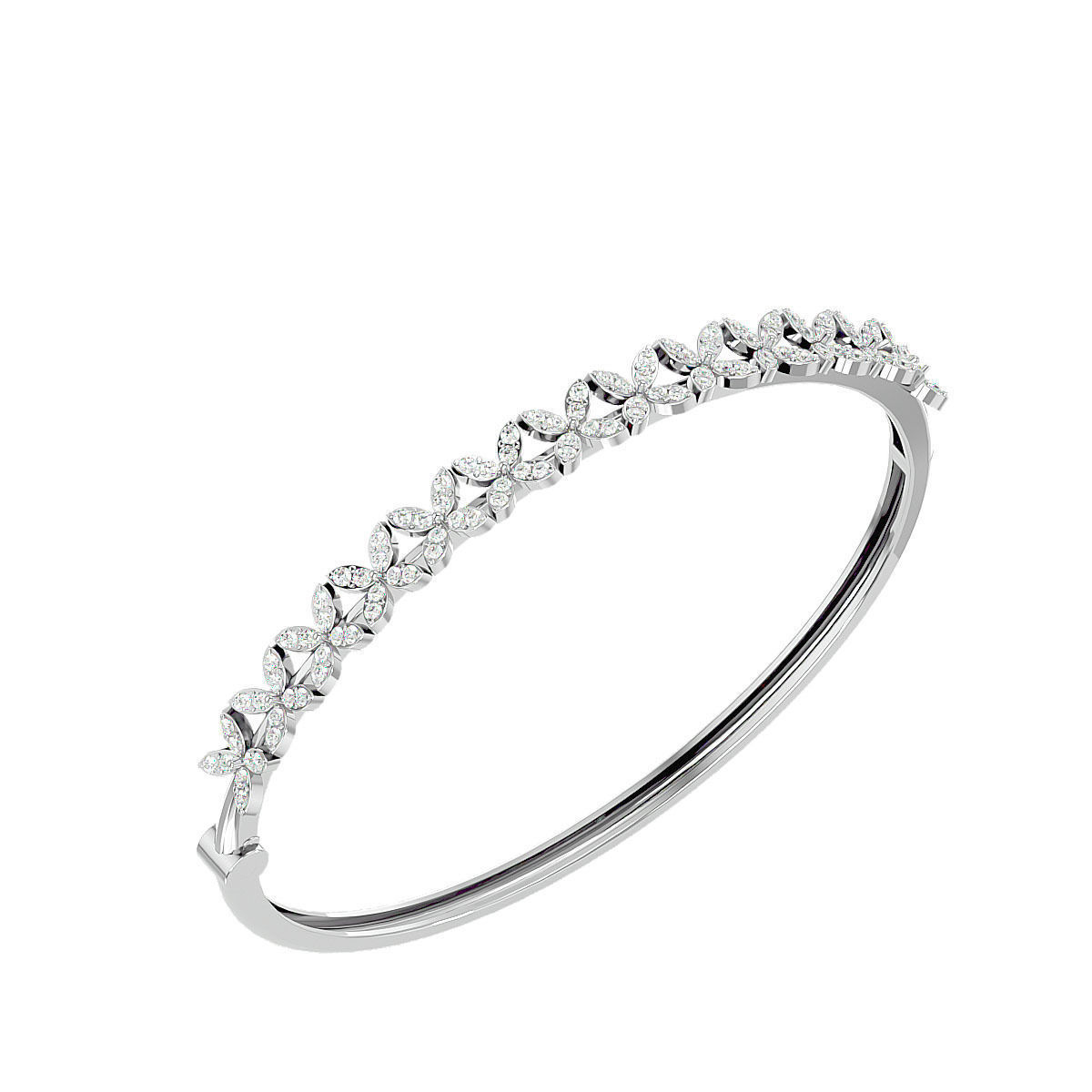 Elegant Radiant Blossom Bracelet with high-polished recycled silver and intricate floral design.