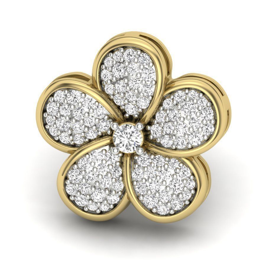Flower-shaped stud earrings with sparkling stones