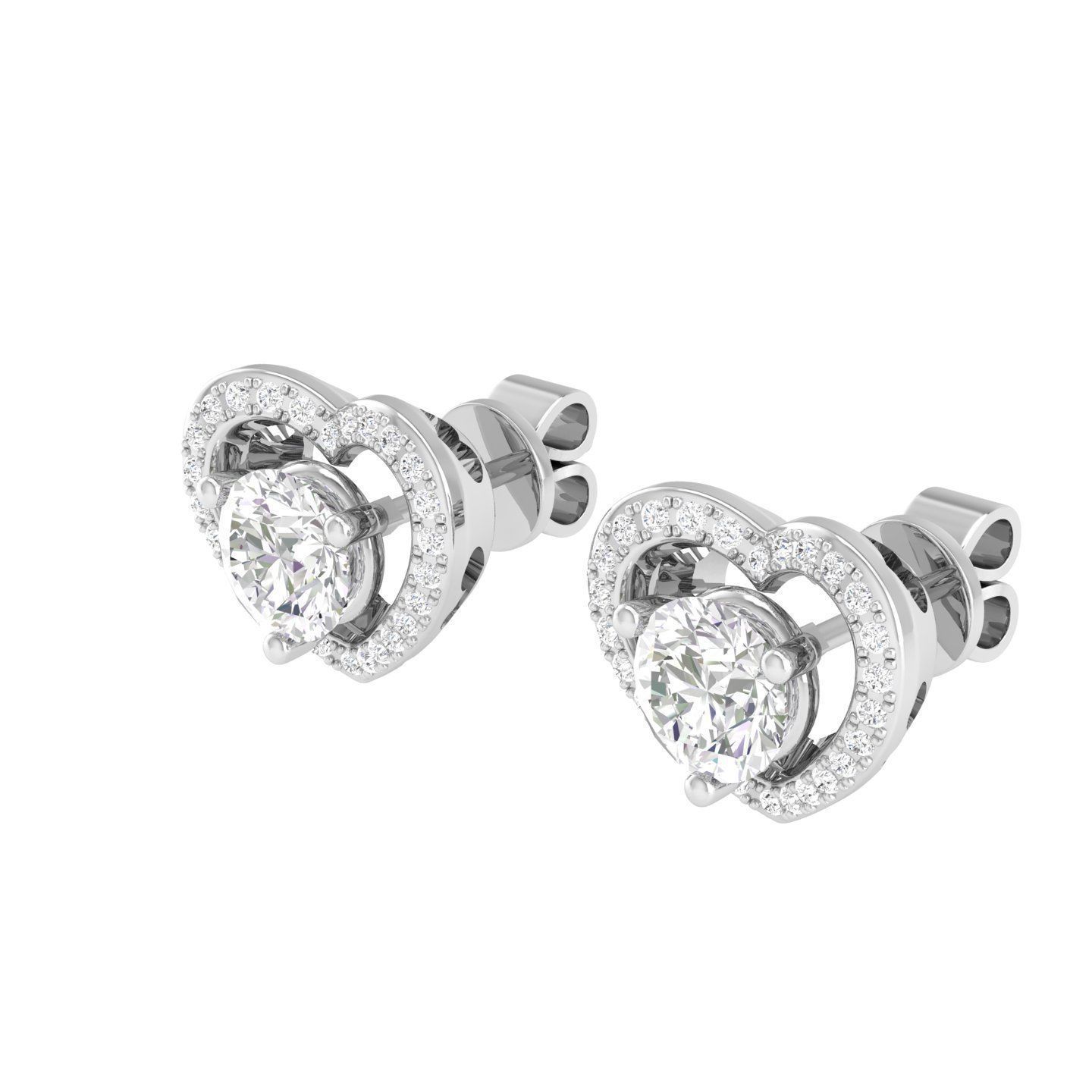 Fashionable Heart Stud Earrings with elegant heart-shaped design, perfect for adding a touch of charm to any outfit.