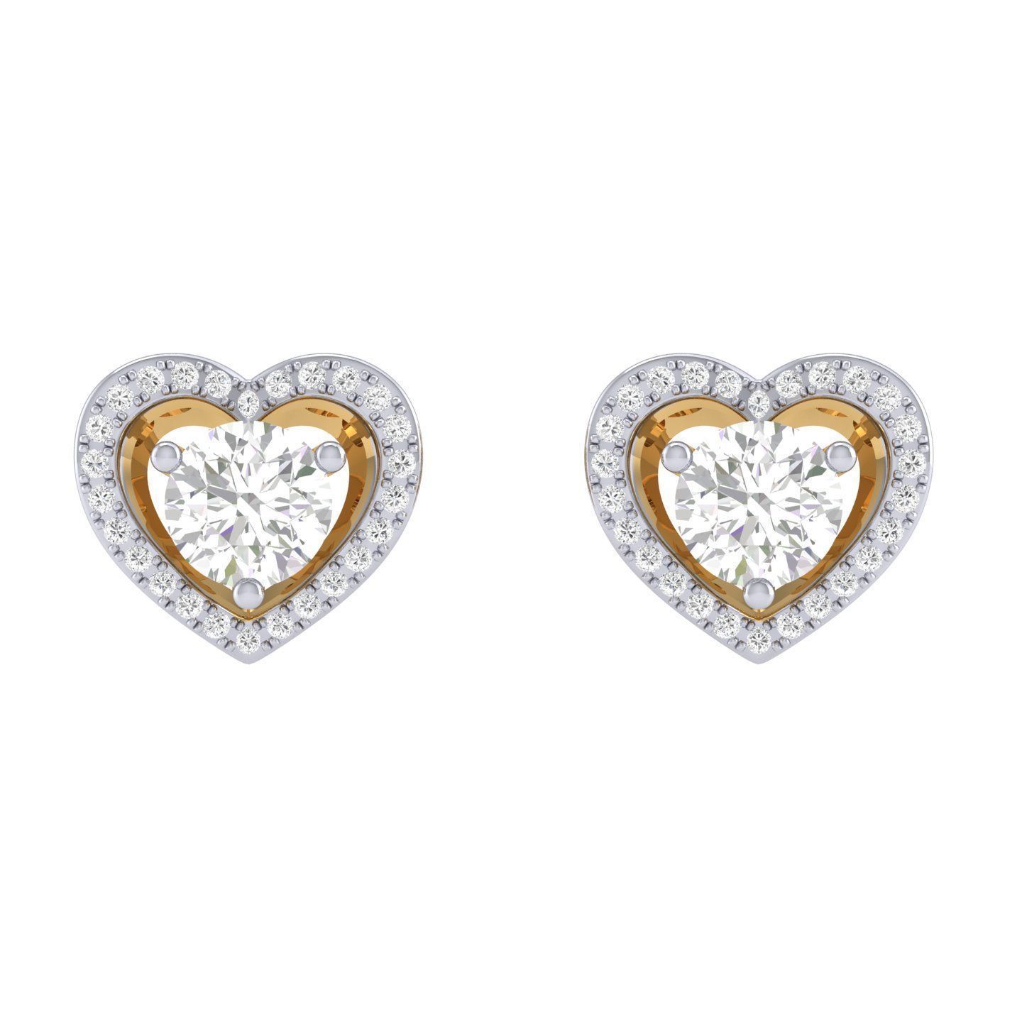 Fashionable Heart Stud Earrings with elegant heart-shaped design, perfect for adding a touch of charm to any outfit.