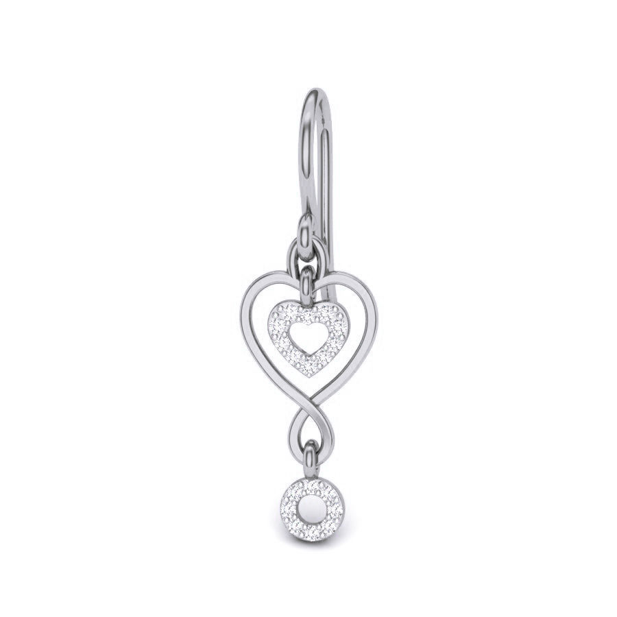 Swing Heart Silver Earrings with elegant heart design and graceful swing for added charm and sophistication