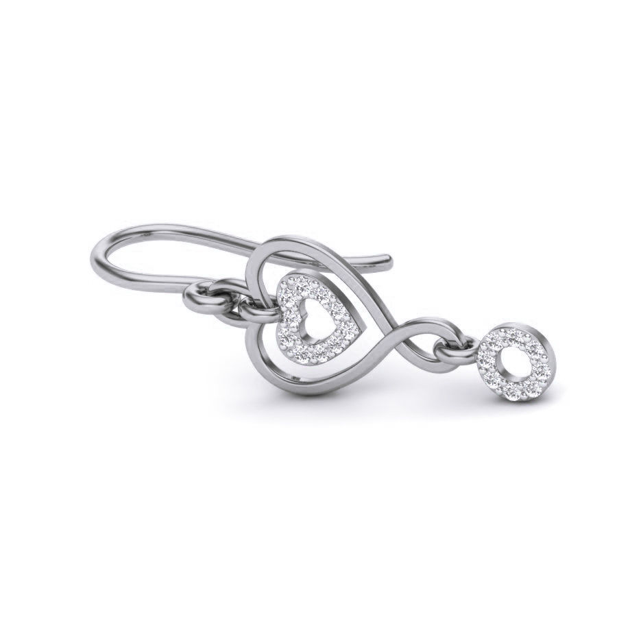 Swing Heart Silver Earrings with elegant heart design and graceful swing for added charm and sophistication