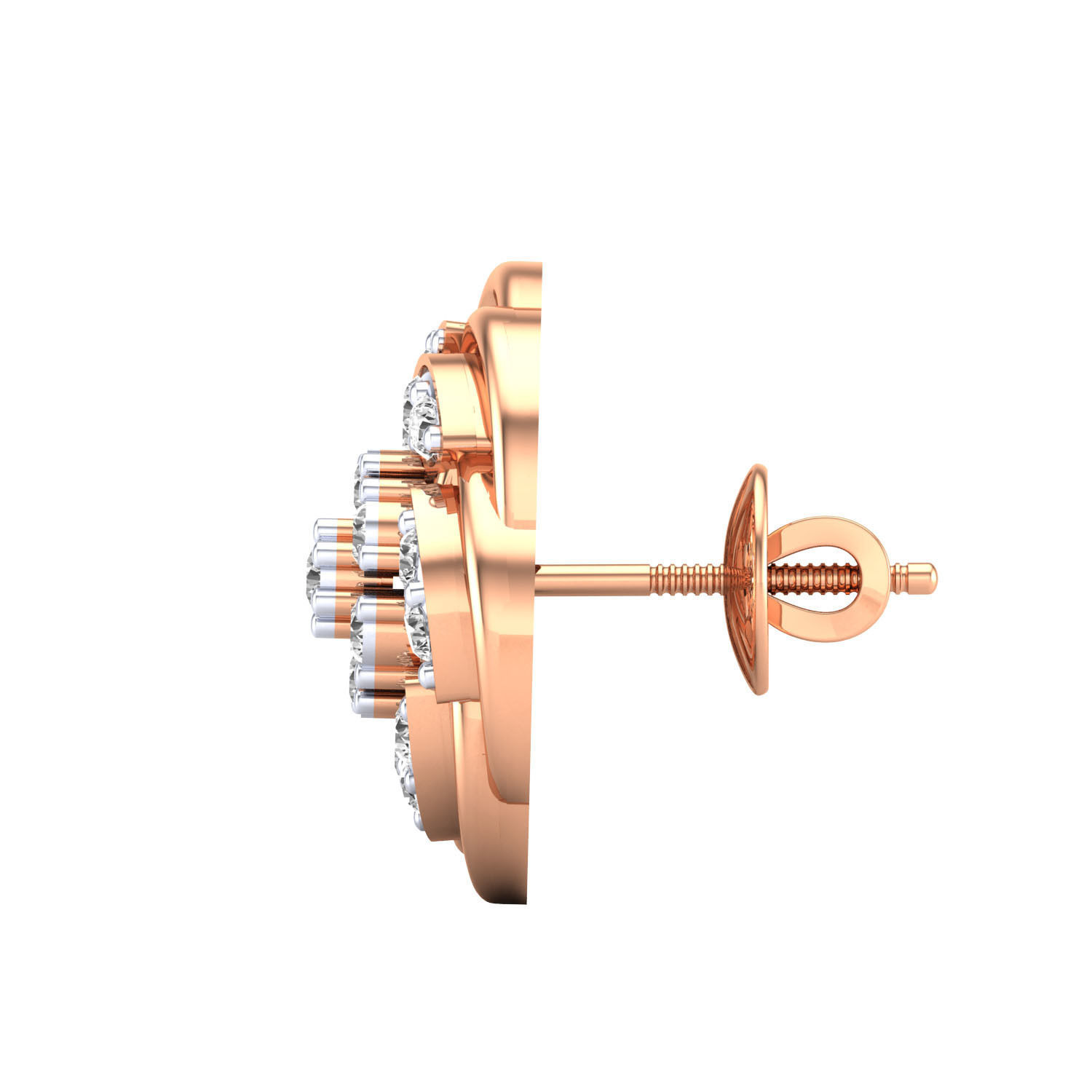 Silver Blossom Stud Earrings with Intricate Floral Patterns