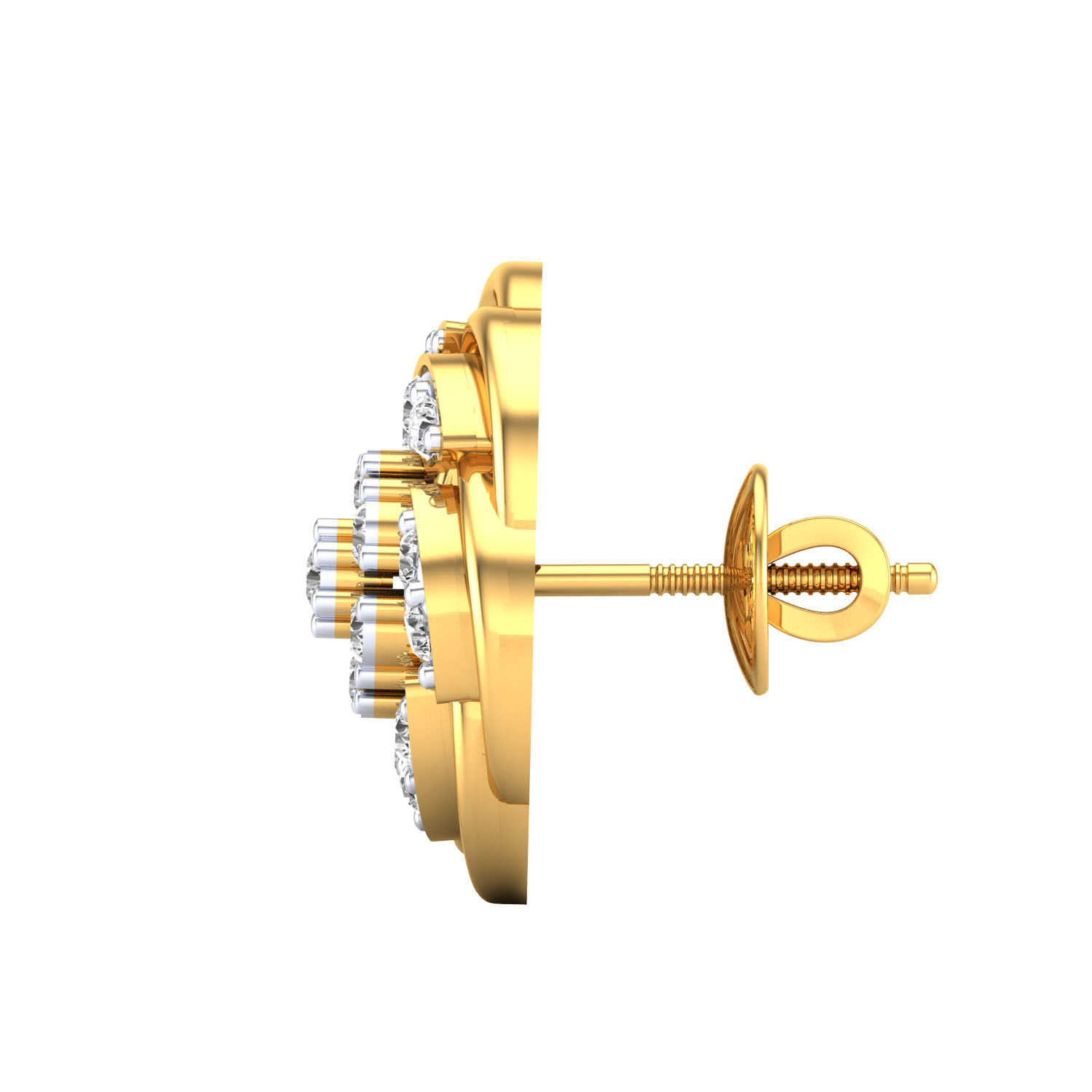 Silver Blossom Stud Earrings with Intricate Floral Patterns